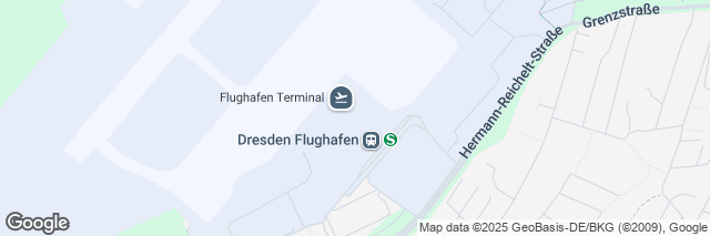 Google Maps Dresden Airport, Wilhelmine-Reichard-Ring 1, Dresden, 01109, Germany
